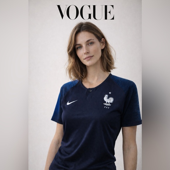 Nike Tops - NIKE WOMEN'S FRANCE SOCCER  tee shirt jersey  navy blue size S